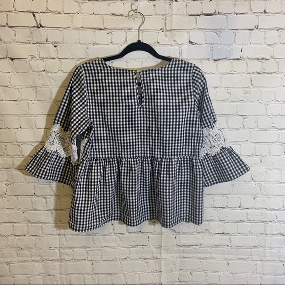 ❤️Love On A Hanger  Black & White Gingham Blouse - Picture 2 of 5